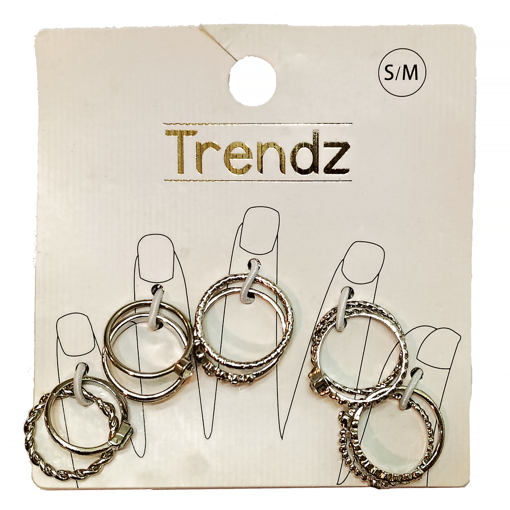 Trendz Assorted Silver Tone Rings